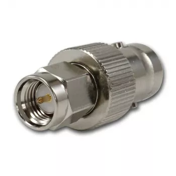 Telegärtner BNC konektor samica na SMA konektor samec HF koaxiálny adaptér, 50 Ohm, DC-4 GHz, poniklovaná mosadz, J01008A0025