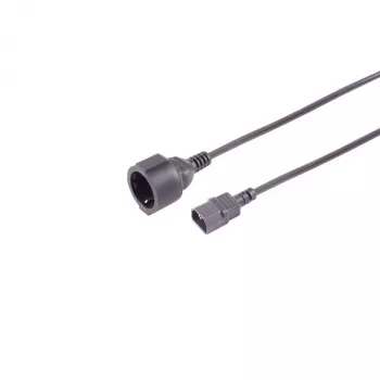 S CONN MAXIMUM CONNECTIVITY IEC C14 na CEE 7/3 adaptérový kábel, 0,5 m, 3 x 1,0 mm², čierny 09-07015
