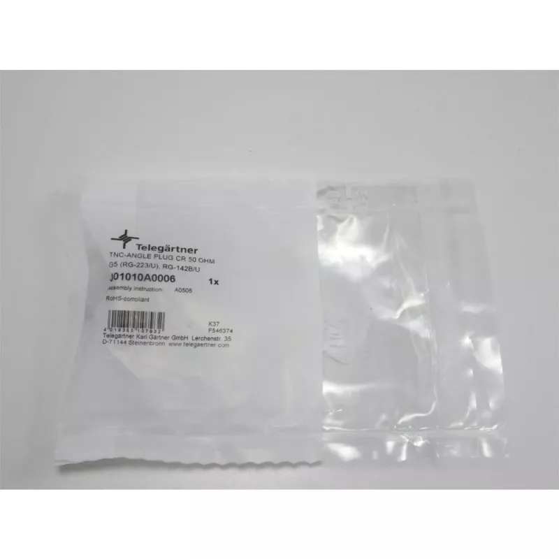 Telegärtner TNC uhlový krimpovací konektor samec 50 Ohm pre RG-223/U, RG-142 B/U (J01010A0006)