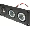 ProCar 67326500 zabudovateľná zásuvka 12V/24V s USB nabíjacím portom, DIN/ISO 4165, 16A/8A, 5V/2.1A, čierna