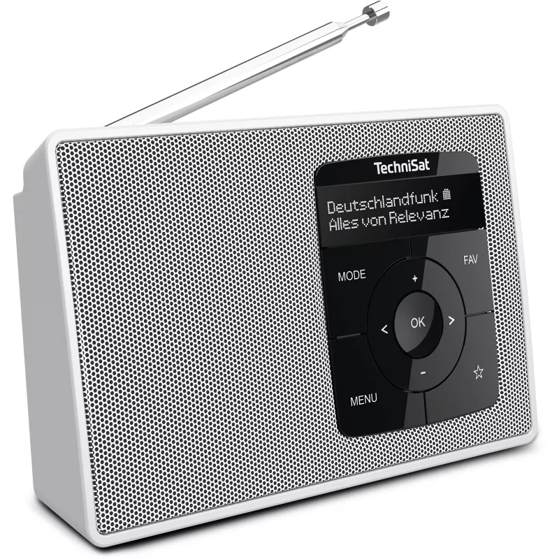TechniSat DIGITRADIO 2 stolové rádio DAB+ FM Bluetooth budík biele 0001/3910