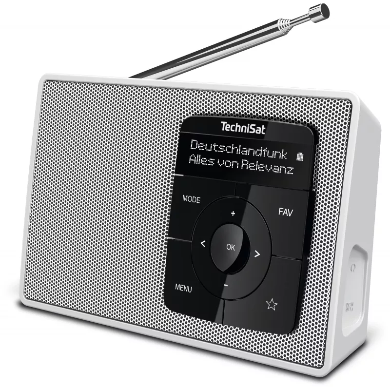 TechniSat DIGITRADIO 2 stolové rádio DAB+ FM Bluetooth budík biele 0001/3910