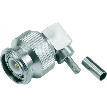 Telegärtner TNC uhlový crimp konektor samec 50 Ohm pre RG-316/U, spájkovaný/crimp pripojenie, poniklovaná mosadz J01010B0012