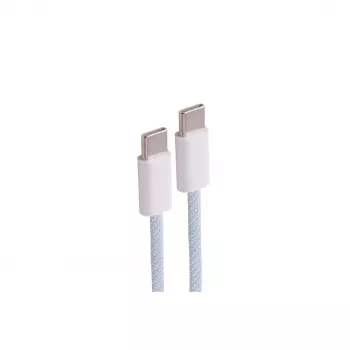 SHIVERPEAKS USB-C na USB-C nabíjací kábel, USB 2.0, 60W PD, modrý textil, 1m (BS14-21021)