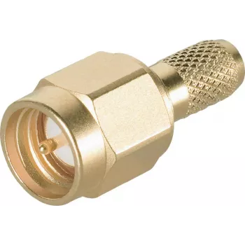 Telegärtner SMA káblový konektor samec crimp/spájkovaný G05 (RG-223/U, RG-142 B/U), zlatý, 50 Ohm, DC-18 GHz J01150A0031