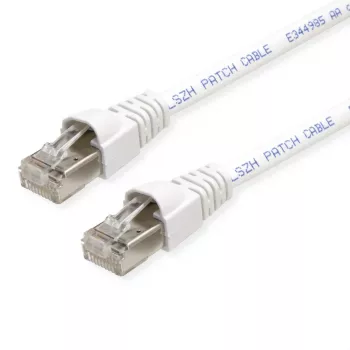 Telegärtner MP8 FS 500 Cat 6a S/FTP patch kábel, RJ45 na RJ45, 1,5 m, biela, bezhalogénový, zaliaty L00001A0171
