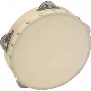 DIMAVERY DTH-704 tamburína 18 cm prírodné drevo s oceľovými plechmi 26053174