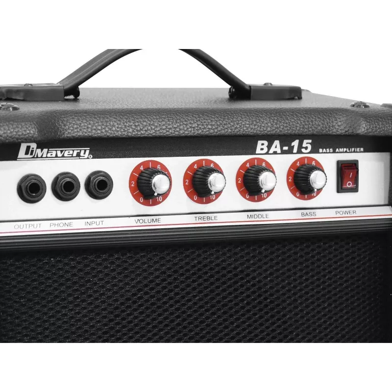 DIMAVERY BA-15 15W basový combo zosilňovač čierny 26363005