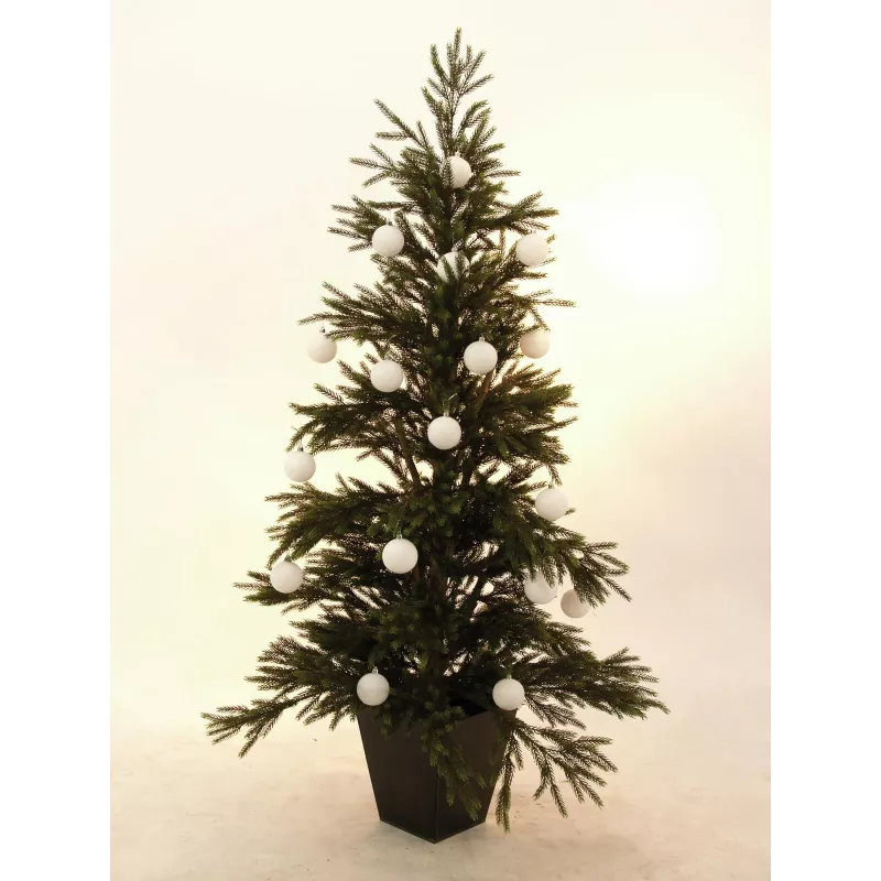 EUROPALMS dekoračná guľa set 7 cm, biela, 6 ks (83501254)