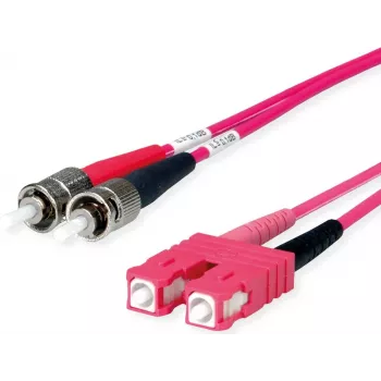 Telegärtner OM4 sklenené vlákno patch kábel ST na SC, 50/125µm multimode, 2m, aqua L00891A0079