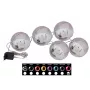 EUROPALMS LED snehová guľa 8 cm, ružová, balenie 5 ks (83501238)