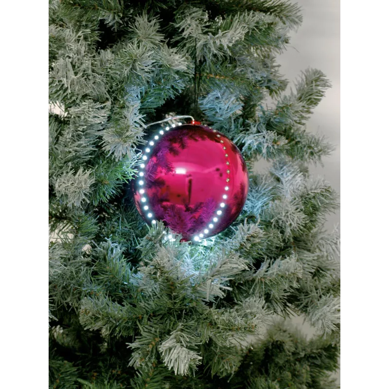 EUROPALMS LED snehová guľa 8 cm, ružová, balenie 5 ks (83501238)