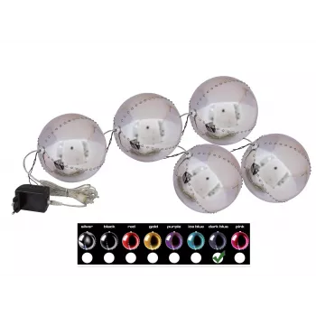 EUROPALMS LED snehová guľa 8 cm, tmavomodrá, balenie 5 ks 83501239