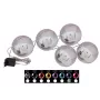 EUROPALMS LED snehová guľa 8 cm, tmavomodrá, balenie 5 ks 83501239
