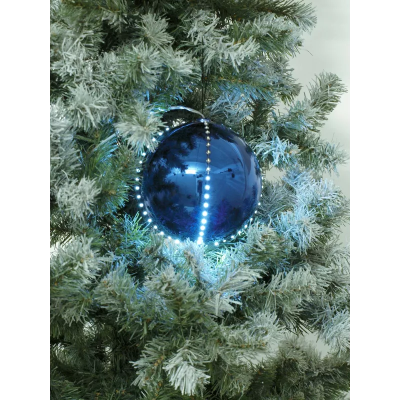 EUROPALMS LED snehová guľa 8 cm, tmavomodrá, balenie 5 ks 83501239