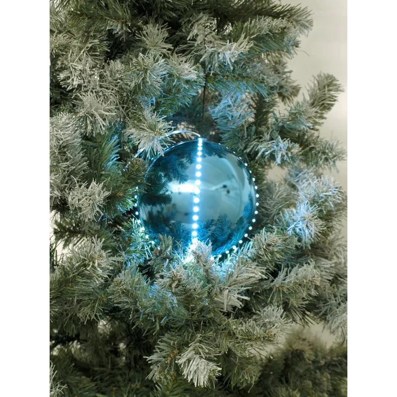 EUROPALMS LED snehová guľa 15 cm, Ice Blue 83501241