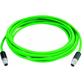 TELEGÄRTNER M12 X-coded Cat.6A priemyselný Ethernet patch kábel, 3 m, PUR, zelený