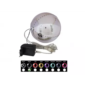 EUROPALMS LED snehová guľa 15 cm, čierna 83501244