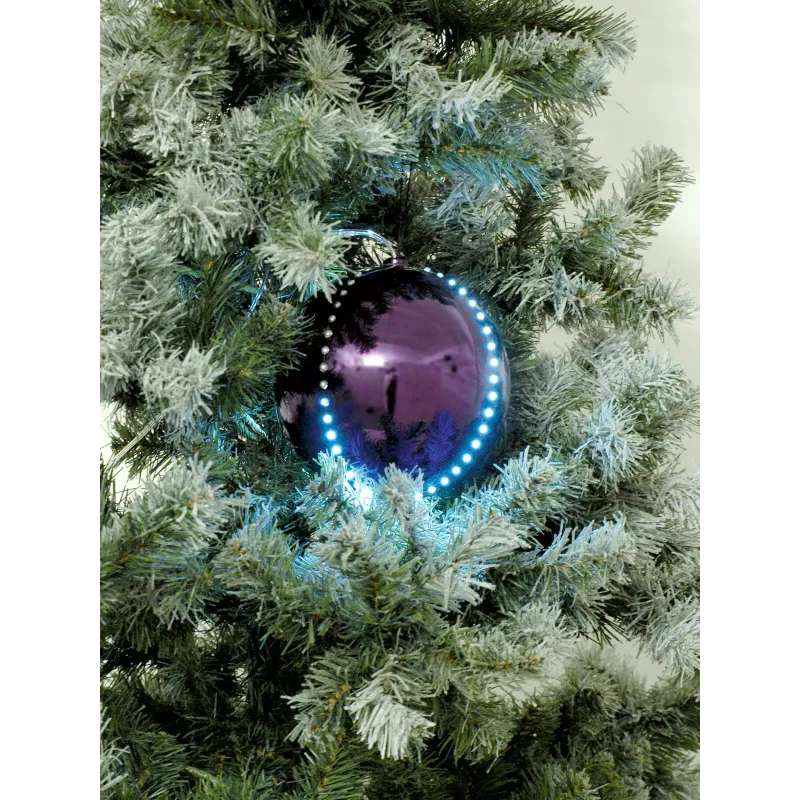 EUROPALMS LED snehová guľa 15 cm, fialová 83501248