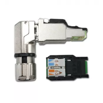 Telegärtner MFP8-4x90 Cat.6A konektor RJ45 na montáž v teréne, T568A, tienený, viacuhlový J00026A4004