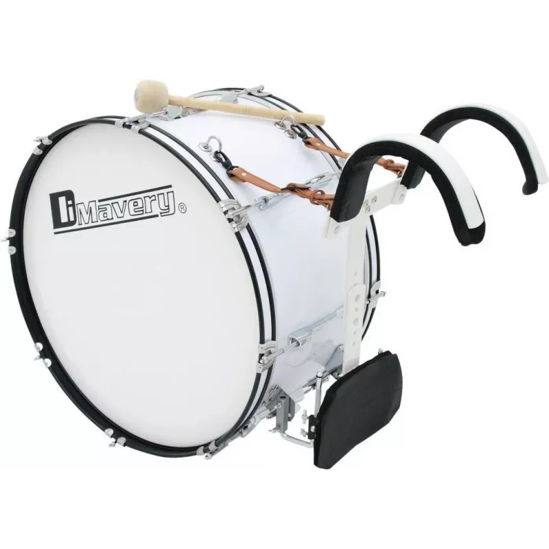 DIMAVERY MB-424 pochodový basový bubon 24x12 biela 26010361