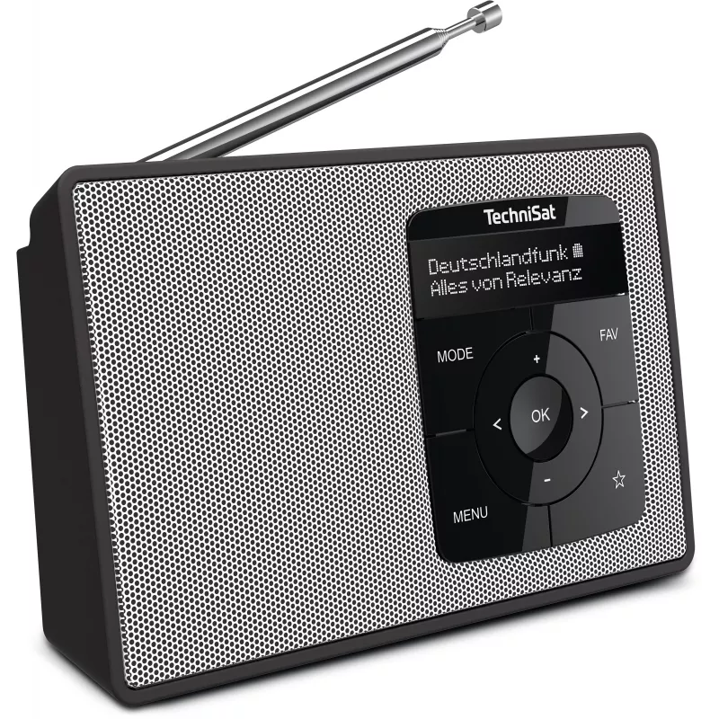TechniSat DIGITRADIO 2 DAB+ FM Bluetooth rádiobudík čierna/biela 0002/3910