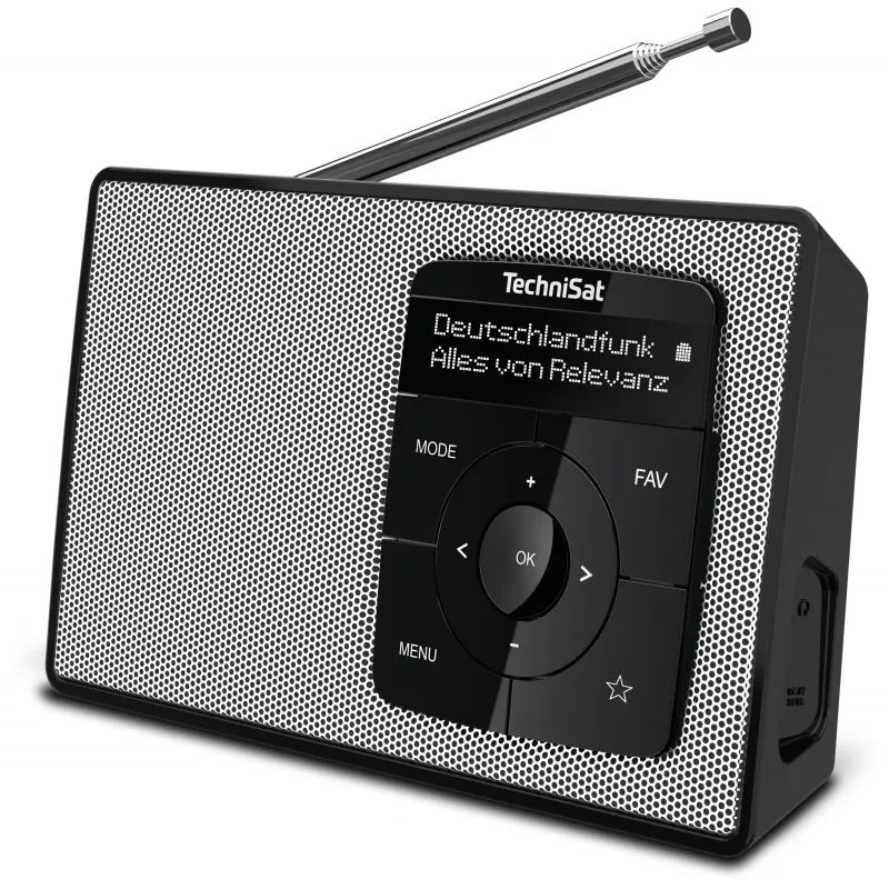 TechniSat DIGITRADIO 2 DAB+ FM Bluetooth rádiobudík čierna/biela 0002/3910