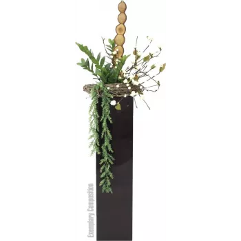 EUROPALMS Zamifolia umelá rastlina ZZ, 70 cm, čierny kvetináč 82600153