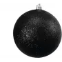 EUROPALMS sada dekoračných gúľ 10 cm, čierna, glitter, 4 ks 83501268