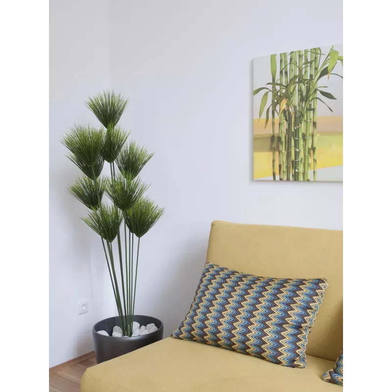 EUROPALMS umelá rastlina papyrus, 150 cm, zelená, v čiernom kvetináči 82600223