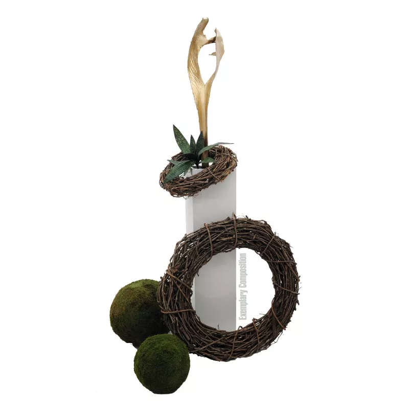 EUROPALMS sušená palmová hlava, zlatá, 60 cm 83502362