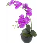 EUROPALMS umelá orchideová aranžmán 4, biela phalaenopsis v keramickom kvetináči, 60 cm 82530349