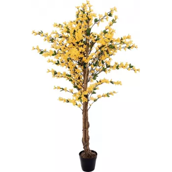 EUROPALMS umelý forsythia strom s 3 kmeňmi, žltá, 150cm 82507102