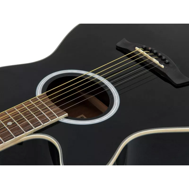 DIMAVERY AW-400 ľavostranná dreadnought akustická gitara, čierna 26235090