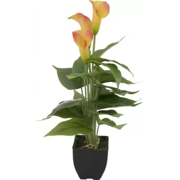 EUROPALMS Calla mini umelá rastlina, žlto-oranžová, 43 cm 82540346