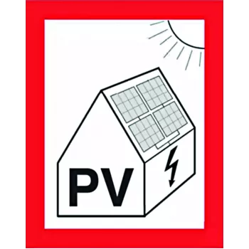 Cimco protipožiarna tabuľa pre fotovoltaické systémy, 100 x 100 mm, samolepiaci plast 182799