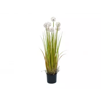EUROPALMS umelý púpavový kvet, 107cm, biely 82600133