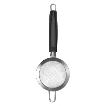 LURCH TANGO kuchynské sitko 9,5 cm, čierno-strieborné, jemné sitko z nerezu s plastovou rukoväťou 230240