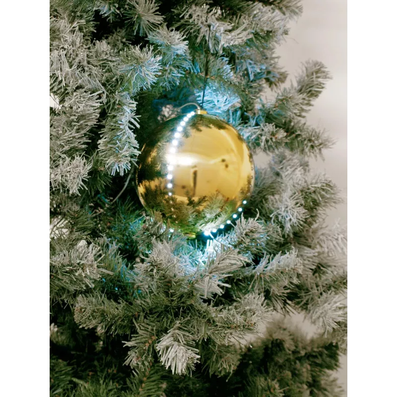 EUROPALMS LED snehová guľa 15cm, zlatá 83501245