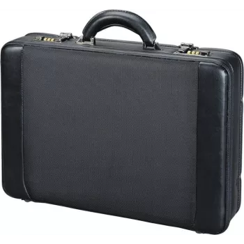 JÜSCHA ALASSIO laptopová aktovka s odnímateľným puzdrom na laptop, rozšíriteľná, číselné zámky, čierna nylon/umelá koža (45039)