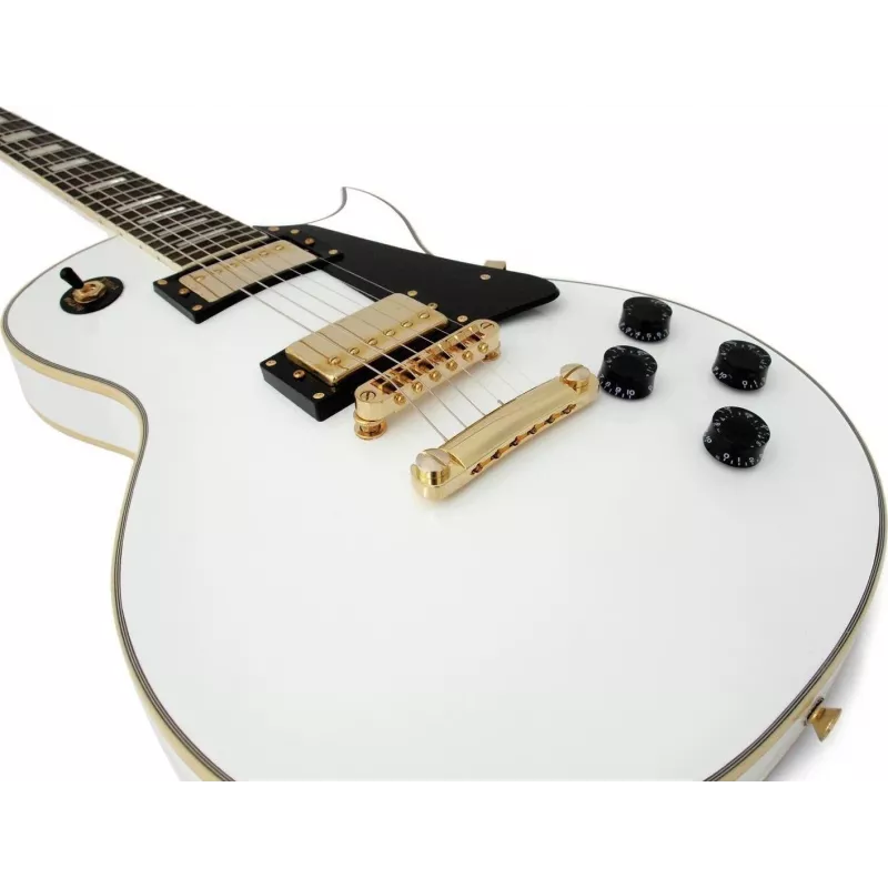 DIMAVERY LP-520 elektrická gitara, biela/zlatá 26215160