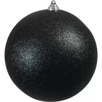EUROPALMS dekoračná guľa 20 cm, čierna, glitter 83501278
