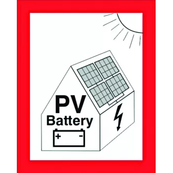 CIMCO protipožiarna tabuľa pre fotovoltaické systémy s batériovým úložiskom, samolepiaca fólia, 105 x 148 mm, červená/biela/čierna 182798