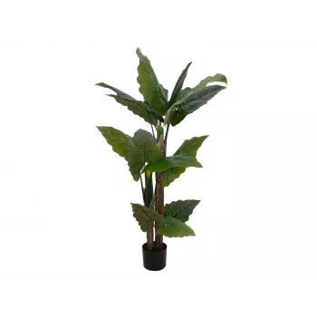 EUROPALMS Alocasia umelá rastlina, 140cm, zelená, čierny kvetináč 82508464