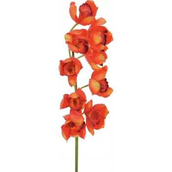 EUROPALMS vetva Cymbidium, umelá, červená, 90cm (82530315)