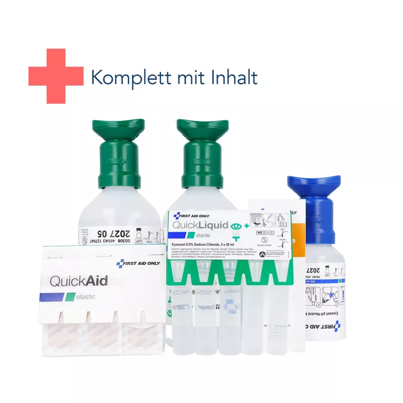 First Aid Only Quick+ Safe DIN EN 15154-4 lekárnička, modrá, nástenná montáž, ABS plast, DIN 13157 náplň P-44026 00