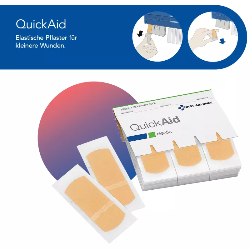First Aid Only Quick+ Safe DIN EN 15154-4 lekárnička, modrá, nástenná montáž, ABS plast, DIN 13157 náplň P-44026 00