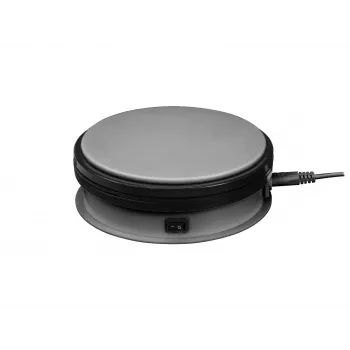 Europalms Elektrický otočný tanier Ø 15 cm strieborný - nosnosť do 5 kg, 2,4 ot/min (50701190)