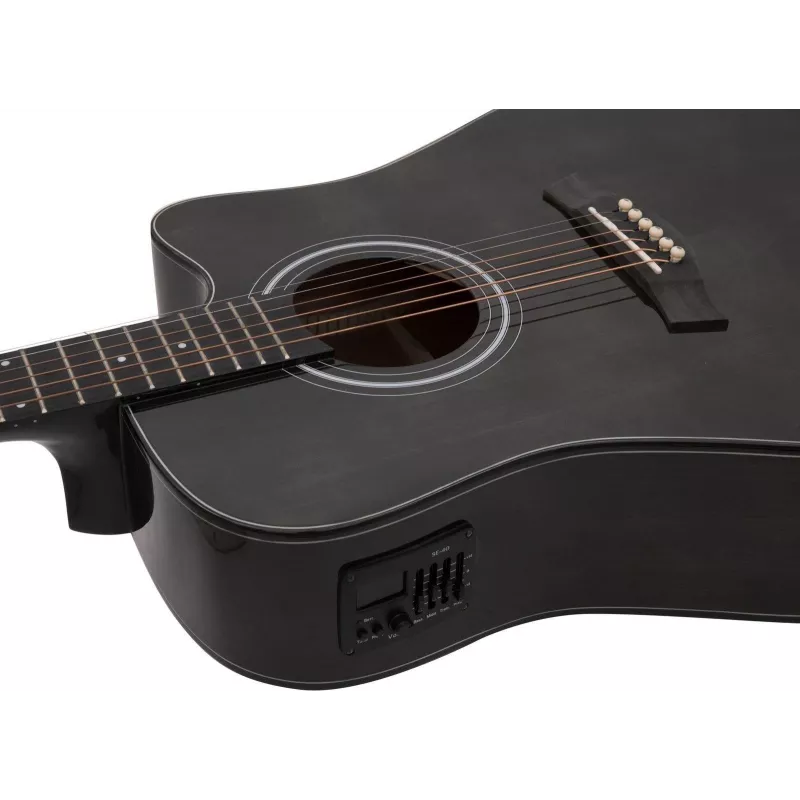 Dimavery STW-90 Dreadnought akustická gitara, Vintage Black 26245082