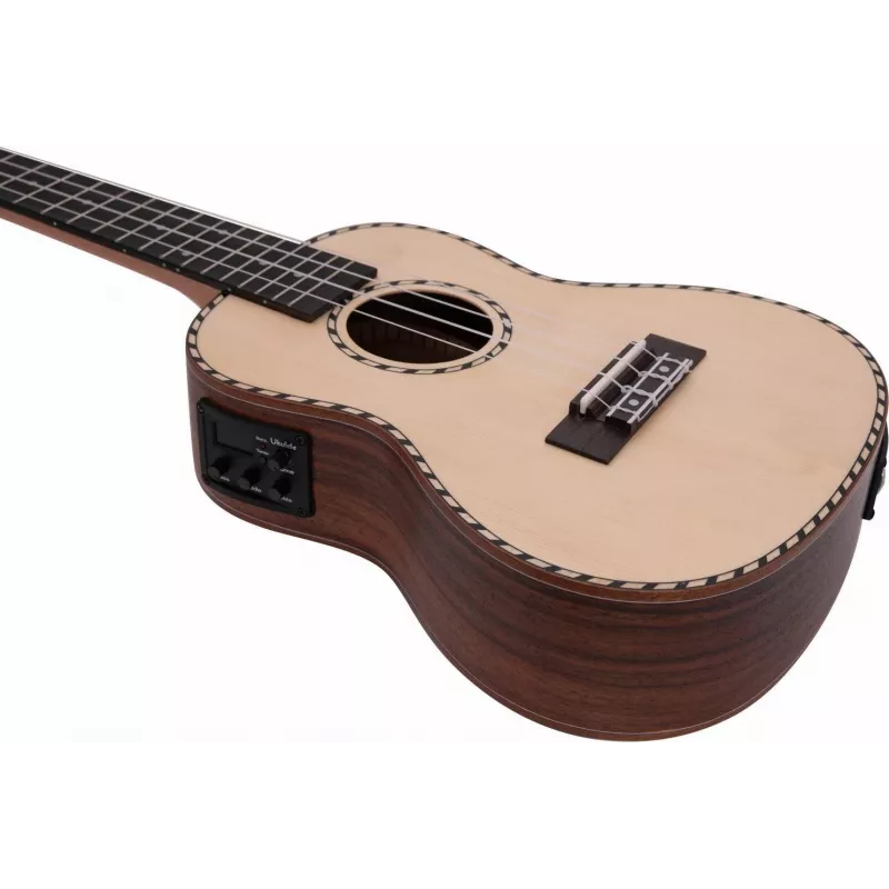 DIMAVERY UK-800 koncertná ukulele, masívna smreková vrchná doska 26255857